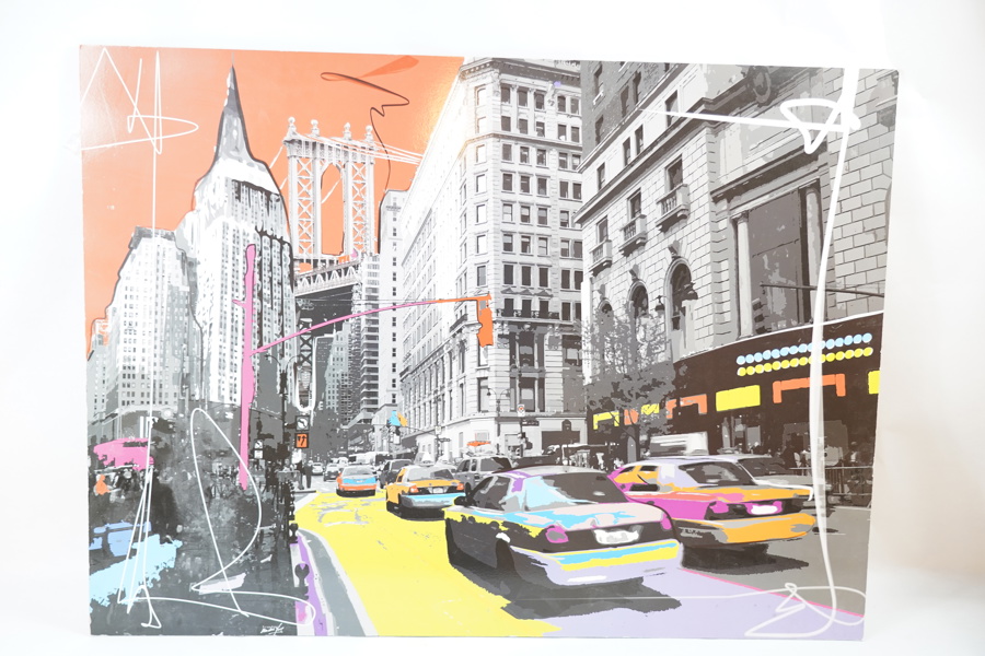 Tavla New York motiv signerad. 80 x 56 cm