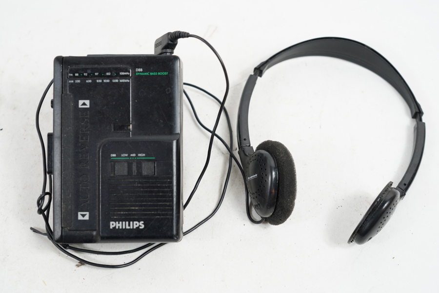 Philips Auto Reverse ljud spelare med hörlurar